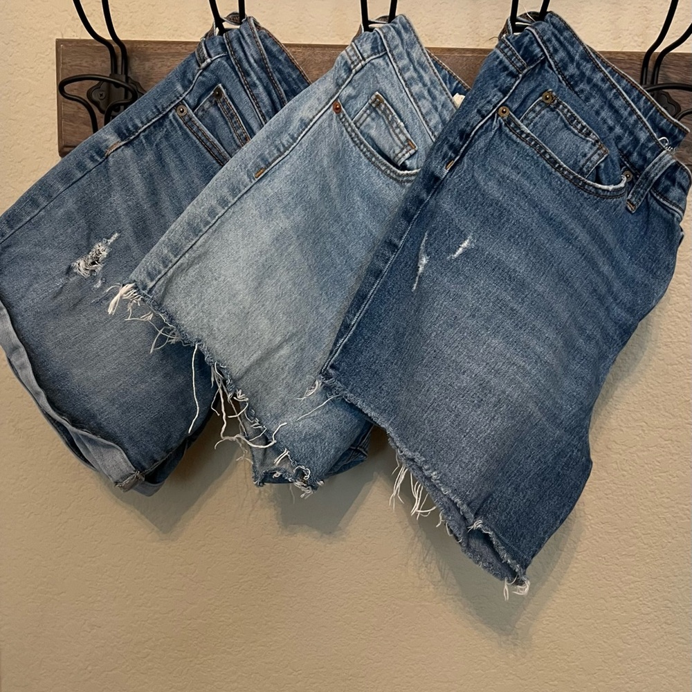 Universal Thread Light and Dark Blue Jean Shorts $25 for all or $10 each.